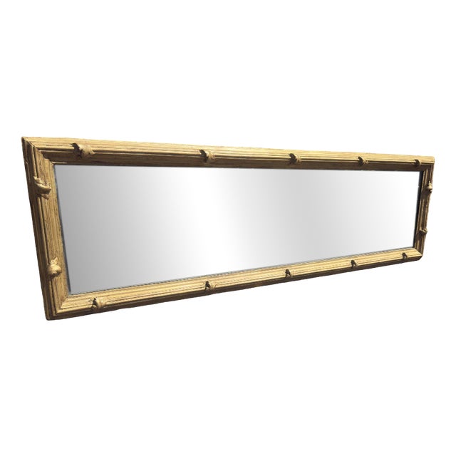 Large Antique English Carved Wood and Gesso Gilt Pier Mirror, 1800s For Sale
