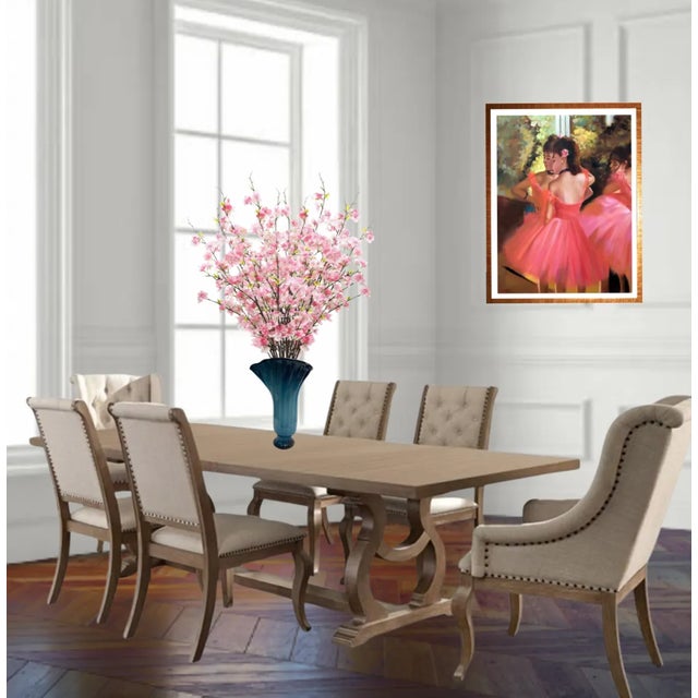 Art Glass Bluish Teal Handkerchief Vase For Sale - Image 9 of 12