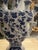 Vintage Chinoiserie Porcelain Hand Painted Blue & White Tulip Vase For Sale - Image 4 of 6