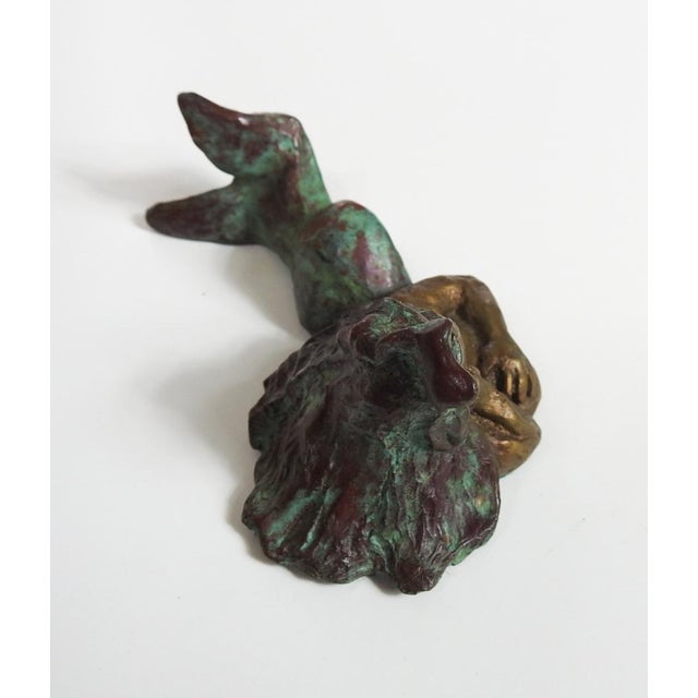Traditional Small Late 20th Century Mermaid Bronze Sculpture For Sale - Image 3 of 7