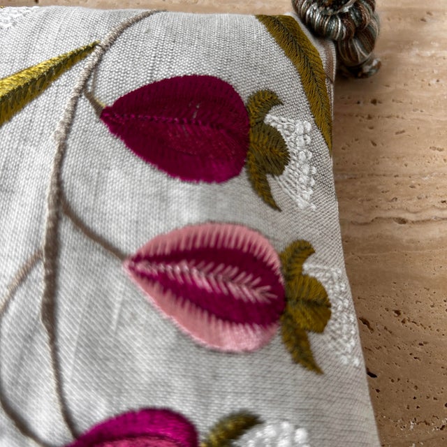 Sanderson Scented Small Accent Pillow: Sanderson "Chinese Lantern" Print Filled With Dried Lavender For Sale - Image 4 of 4