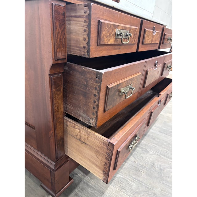 Antique Late 1800s Victorian Eastlake Marble Top Walnut Dresser For Sale In Kansas City - Image 6 of 13