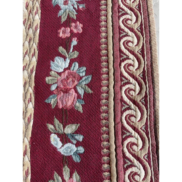 1940s Vintage Mid 20th Century French Aubusson-Style Jacquard Tapestry Rug For Sale - Image 5 of 10