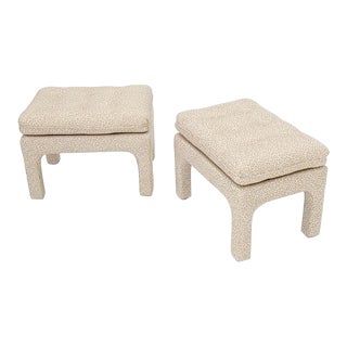 Pair of Custom Upholstered Tufted Benches in Style of Billy Baldwin For Sale