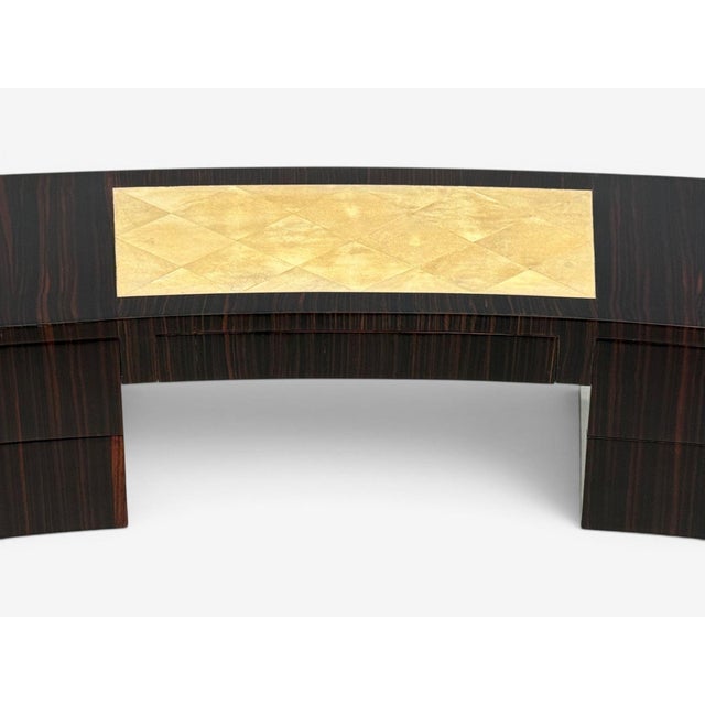 Brown Émile-Jacques Ruhlmann Attr., Desk, Macassar Mahogany, Shagreen, France, 1900s For Sale - Image 8 of 17