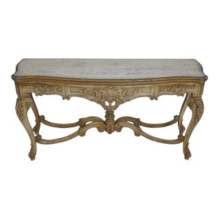 Vintage 1930s French Style Carved Flip Top Console Table For Sale