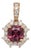 Cushion Rhodolite Garnet Pendant With Earth Mined Diamonds in Solid 14k Gold For Sale