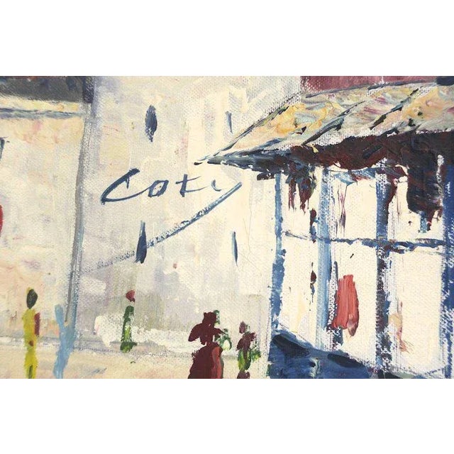 Modern Late 20th Century French Street Scene Painting, Framed For Sale - Image 3 of 9