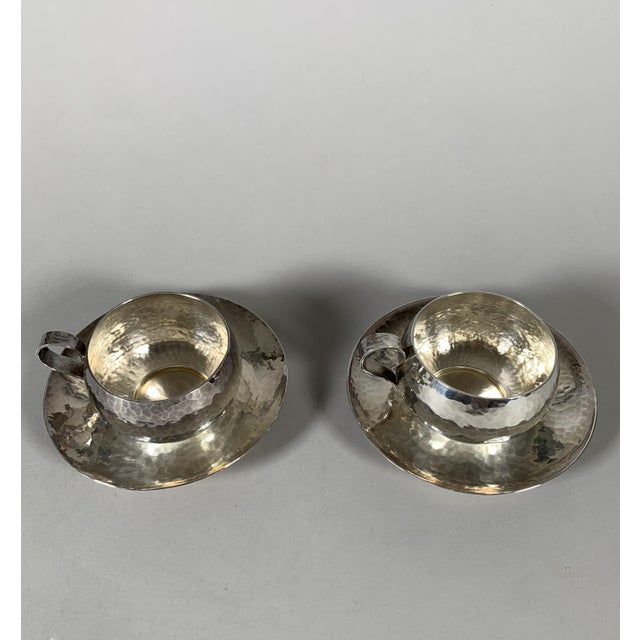 Silver-Plated Metal Cups by Jean Despres, 1950, Set of 2 For Sale - Image 4 of 10
