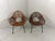 A pair beautiful rattan easy chairs by Rohé Noordwolde, Netherlands. Special shaped rattan seat on a black steel base....