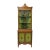 Antique English Adams Style Green Hand Painted Narrow Corner China Cabinet For Sale