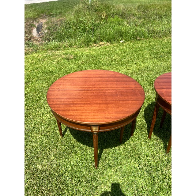French 19th Century Louis XVI Pair of Mahogany Demilune Side Tables For Sale - Image 12 of 12