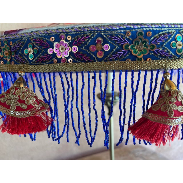 Royal Blue Early 21st Century Penny Long Couture 'Bella' Lamp Shade For Sale - Image 8 of 12