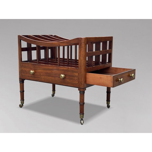 Antique George III Mahogany Canterbury, 1790, in Flawless conditions. Designed before 1890