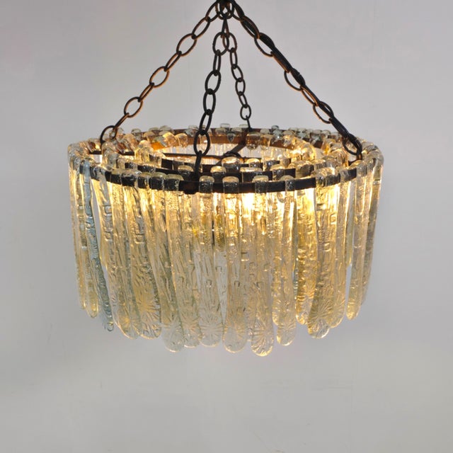 1970s Mid-Century Brutalist Multicolor Glass Chandelier, 1970s For Sale - Image 5 of 12