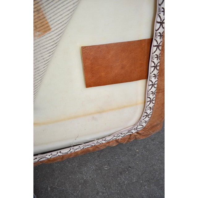 Vintage Togo Ottoman in Cognac Leather by Michel Ducaroy for Ligne Roset, 1970s For Sale - Image 9 of 13