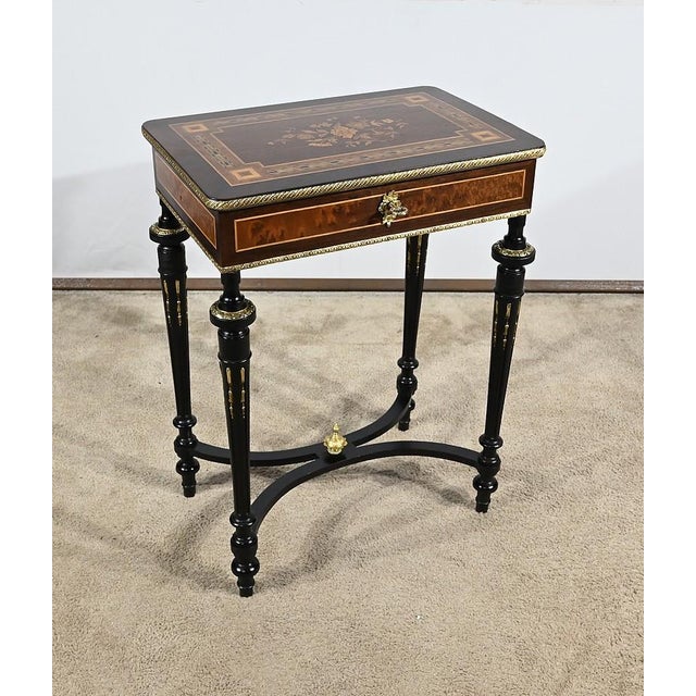 Small Louis XVI Napoleon III Side Table For Sale - Image 3 of 18