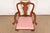 1980s Henkel Harris Queen Anne Solid Cherry Wood Armchair or Dining Captain Chair For Sale - Image 5 of 11