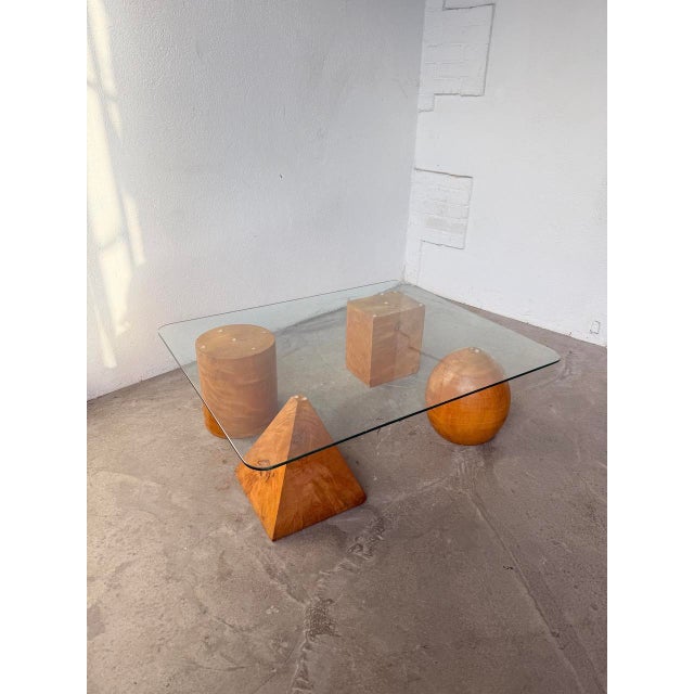 Wood and Glass Coffee Table attributed to Metafora, 1960s For Sale - Image 3 of 18