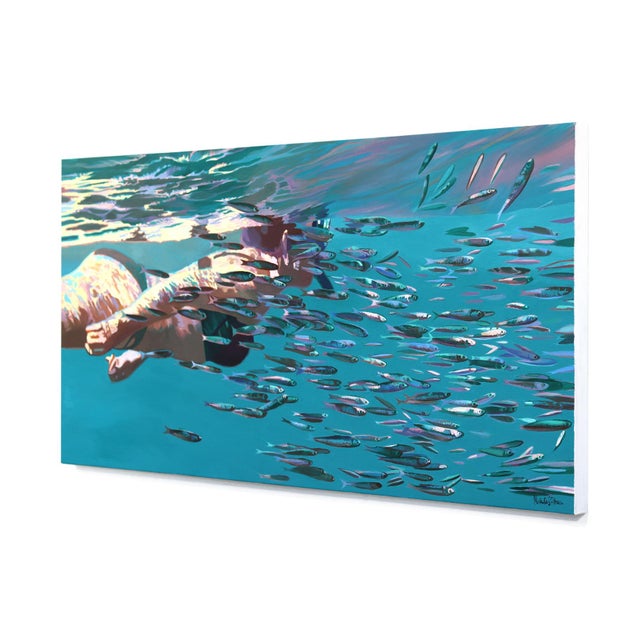 Stronger Together - Abstract Figurative Ocean Swimming Still Life Oil Panting Original Artwork by Michelle Fillmore For Sale In Los Angeles - Image 6 of 9