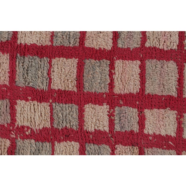 Vintage Moroccan Rug in Pink and Red Geometric Patterns, From Rug & Kilim For Sale In New York - Image 6 of 7