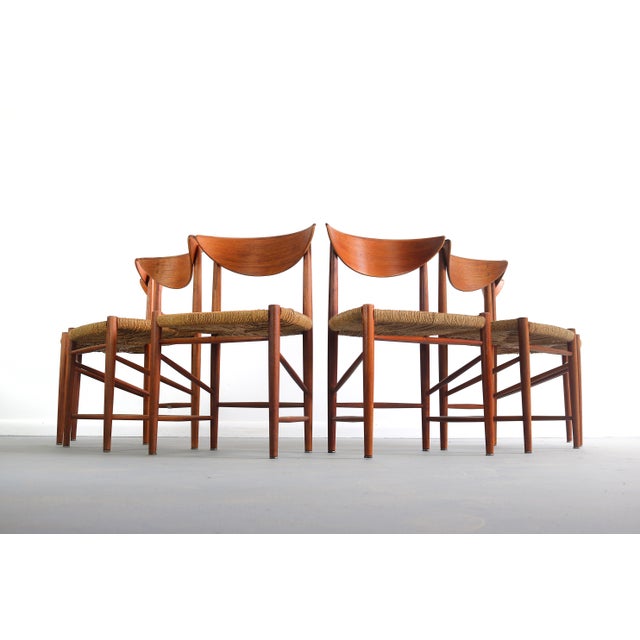Wood Set Of Six (6) Dining Chairs Designed By Peter Hvidt And Orla Möllgaard Nielsen, Denmark For Sale - Image 7 of 12