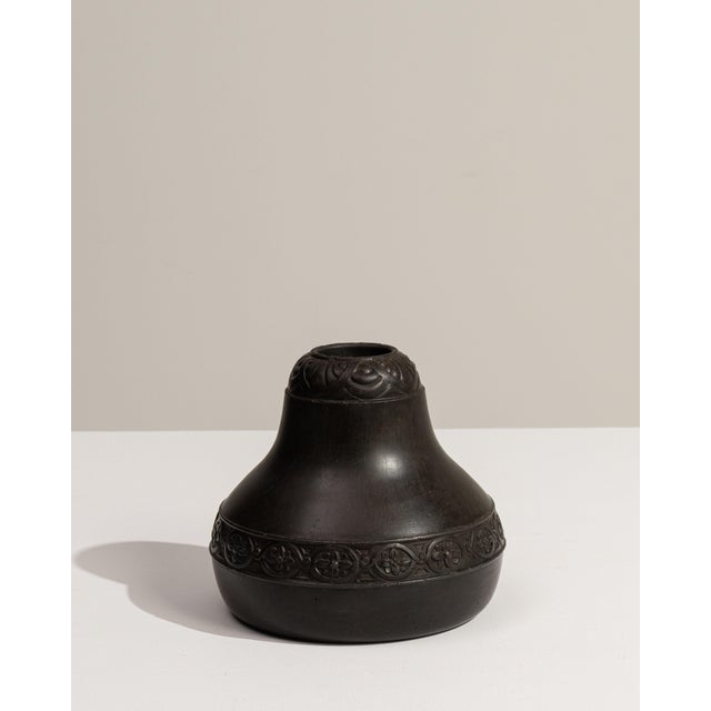 Mid 20th Century Germany Art Deco Chocolate Ceramic Vase For Sale - Image 4 of 18