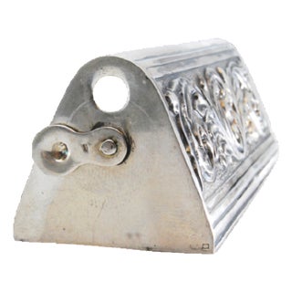 Toothpick Holder in Silver Relief For Sale