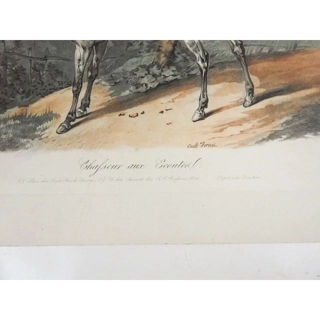 English Vintage Carle Vernet Equestrian Aquatint For Sale - Image 3 of 4