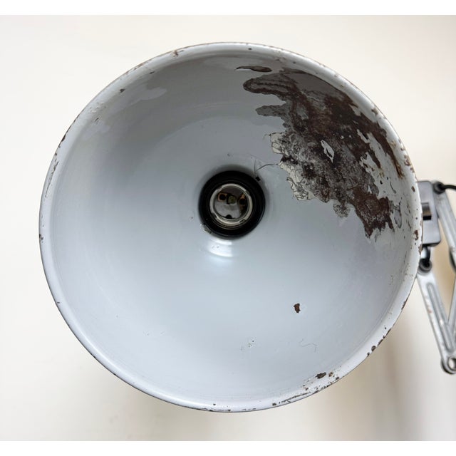 1960s Grey Industrial Scissor Wall Lamp from Elektroinstala, 1960s For Sale - Image 5 of 18