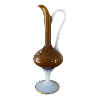 Large Opaline Glass Pitcher, Italy, 1950s For Sale