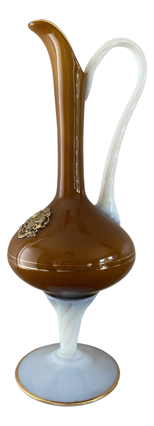 Large Opaline Glass Pitcher, Italy, 1950s