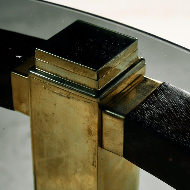 Vintage Mahogany and Brass Dining Table, 1970s For Sale - Image 10 of 11