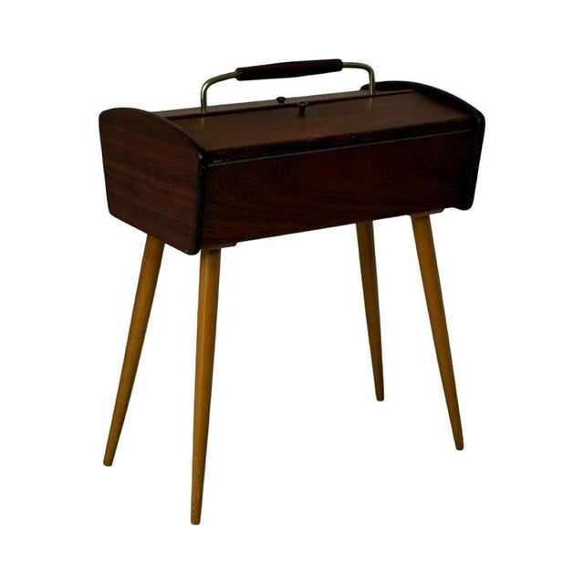 Vintage Scandinavian Sewing Box in Teak wood, Denmark, 1960s For Sale - Image 4 of 8