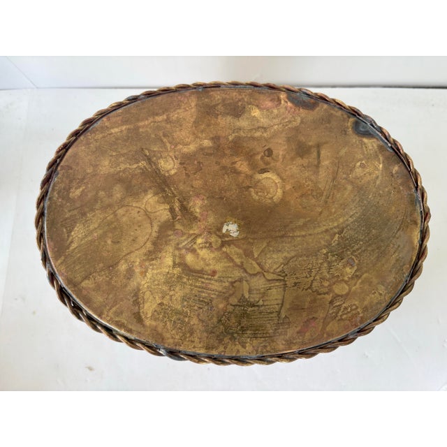 Metal Vintage Woven Brass Basket With Twisted Handle, Warm Aged Patina, C. 1930s–1940s For Sale - Image 7 of 7