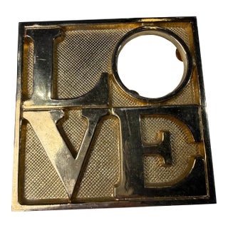Vintage Brass Love Sculpture — Indiana Style For Sale