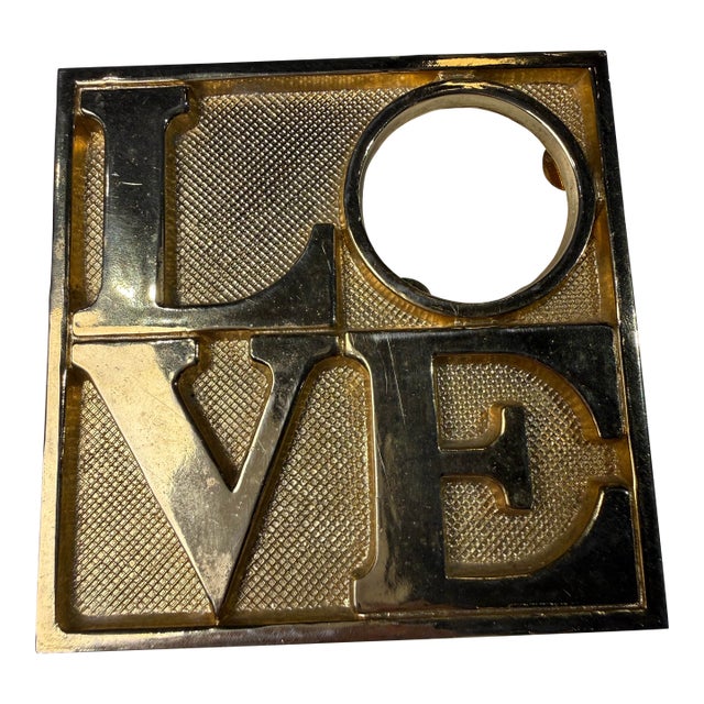 Vintage Brass Love Sculpture — Indiana Style For Sale