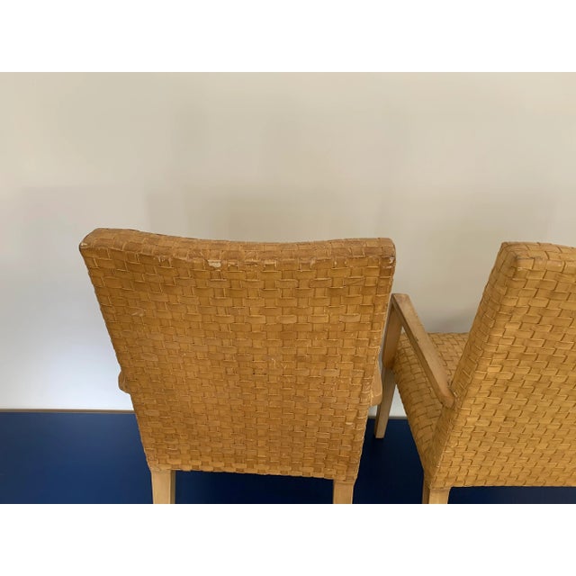Vintage Woven Leather Chairs- a Pair For Sale - Image 10 of 13