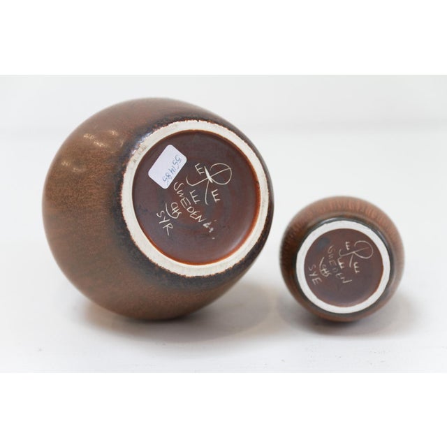 1950s Stoneware Vases by Carl-Harry Stålhane for Rörstrand, Sweden, 1950s, Set of 2 For Sale - Image 5 of 16