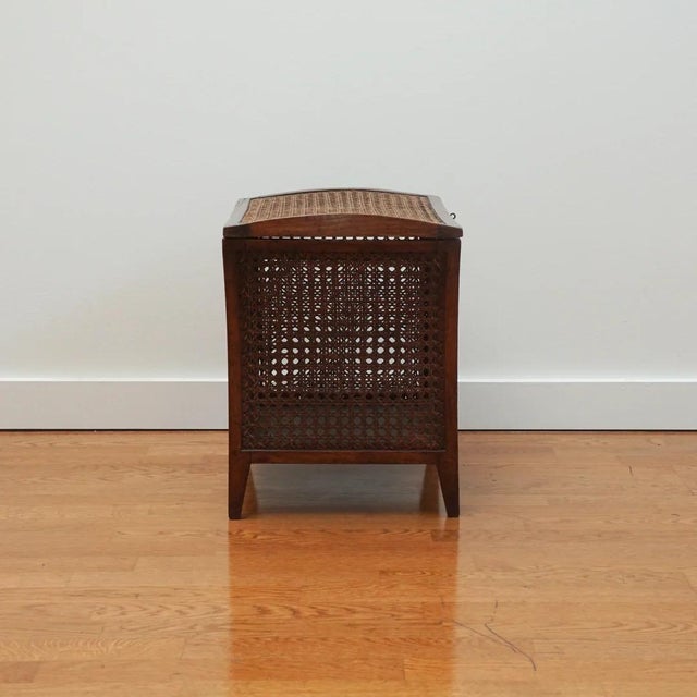 Designed for practical use, this antique wood and cane hamper is as functional today as it was when first made. The hamper...