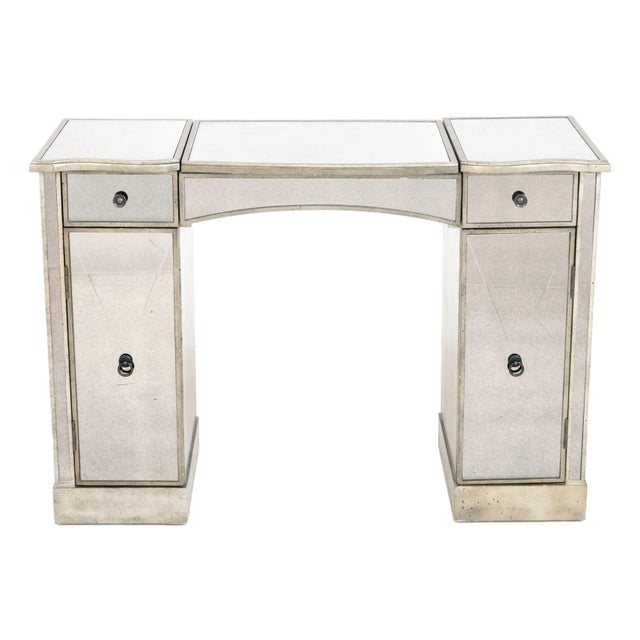 Hollywood Regency Style Mirrored Vanity Table For Sale