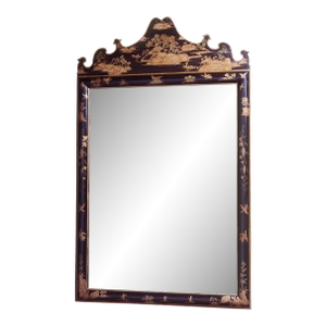 18th C Style Burton-Ching Charles II Black Chinoiserie Regency Mirror