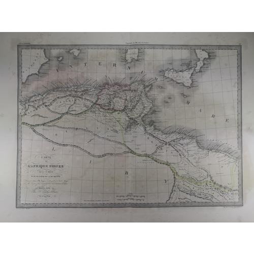 Antique Map of North Africa From the Roman Era, Original 1838 Edition of Pierre M. Lapie Map For Sale - Image 3 of 3