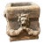 Mid 20th Century Sandstone Candle Holder/Mini Planter With Lion’s Heads by Hayes Parker For Sale