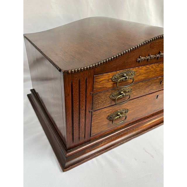 Brown Early 20th Century Antique English Silverware/Flatware Cabinet For Sale - Image 8 of 12