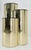 Triptych Round Cylinder Brass Finish Multi Level Pedestal Stand Table For Sale - Image 13 of 15