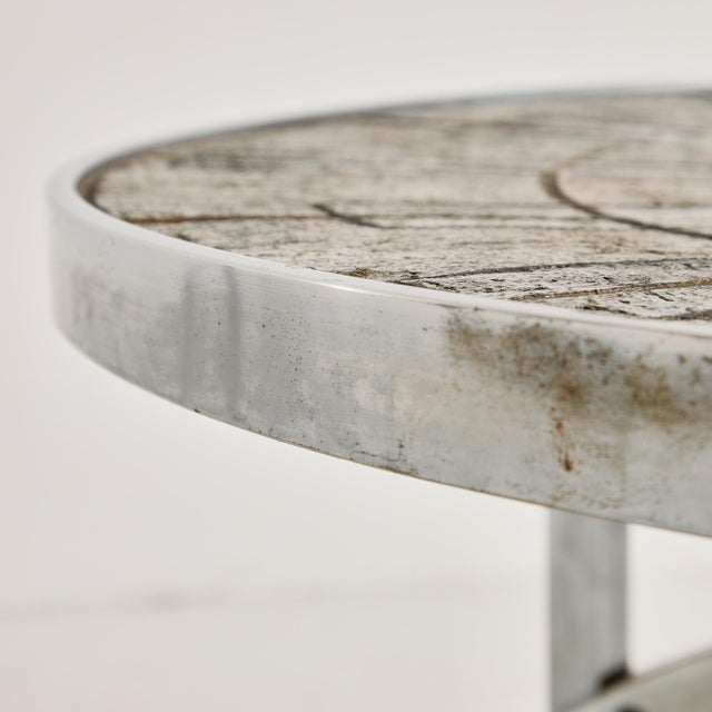 1970s Steel Coffee Table with Stone Top by Edel Hegedal for L. Hjorth, 1970s For Sale - Image 5 of 10