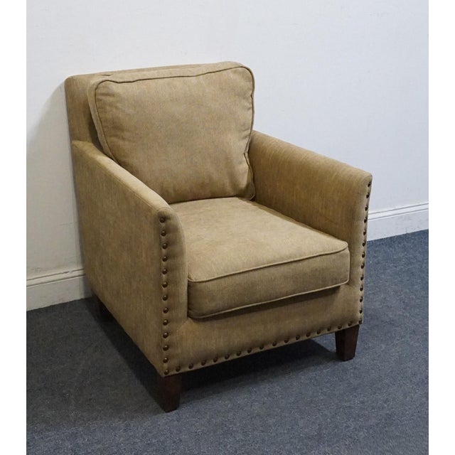 UTTERMOST FURNITURE Transitional Accent Club Arm Chair w. Textured Beige Woven Upholstery & Nailhead Trim 35" High 29"...