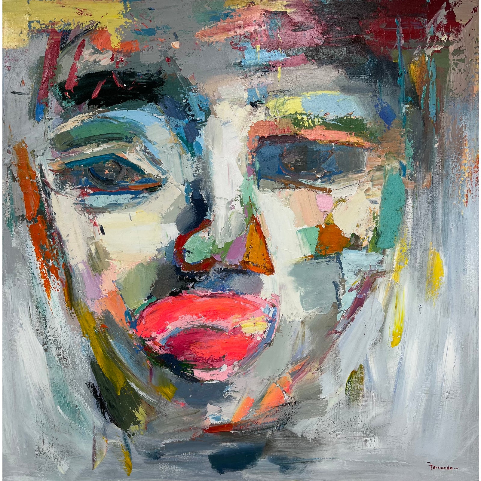 Contemporary Abstract Figurative Oil Painting | Chairish
