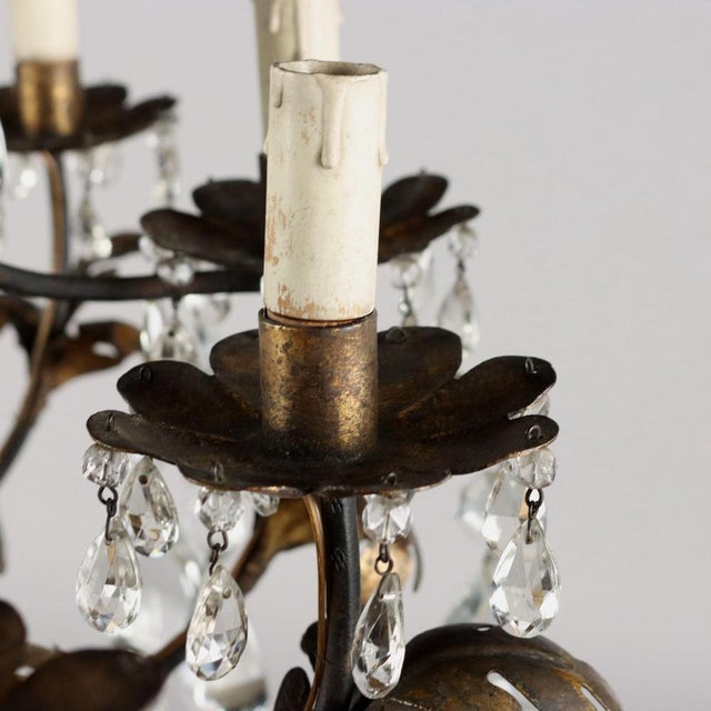 Sheet Metal and Glass chandelier For Sale - Image 5 of 8